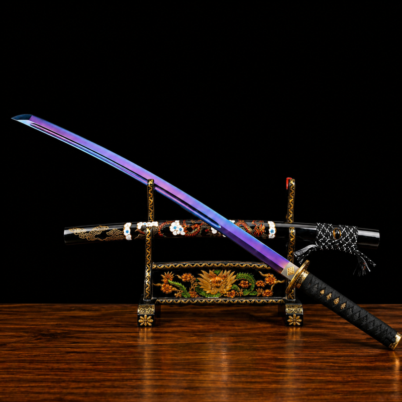Katana Owase Acciaio al Manganese Viola (Geslepen versie)