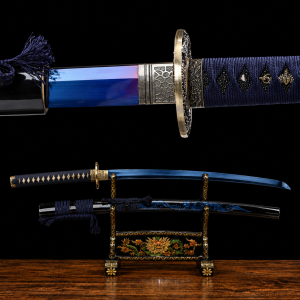 Katana van de Drakenkoning Blu T10-staal (Geslepen versie)
