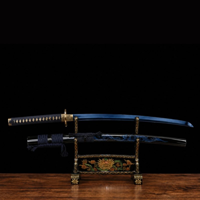 Katana van de Drakenkoning Blu T10-staal (Geslepen versie)