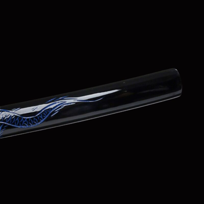 Katana van de Drakenkoning Blu T10-staal (Geslepen versie)