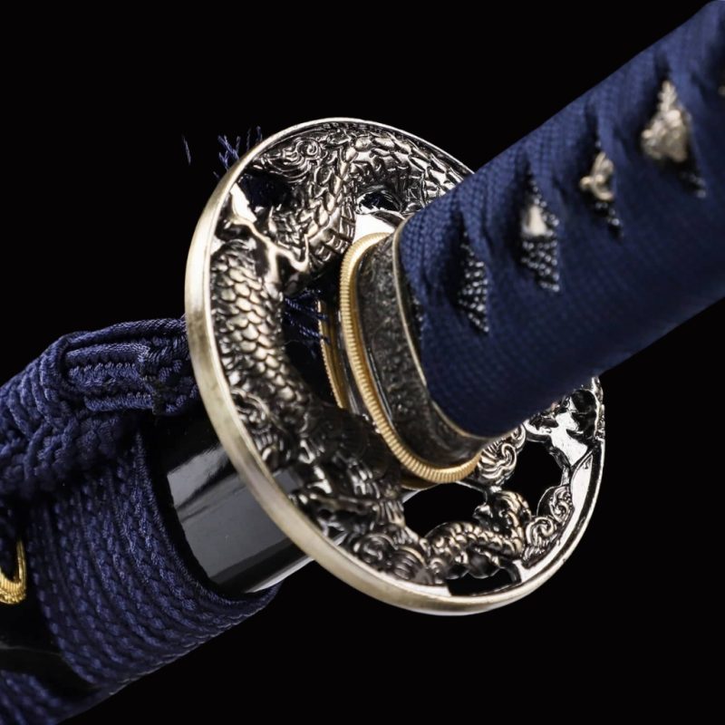 Katana van de Drakenkoning Blu T10-staal (Geslepen versie)