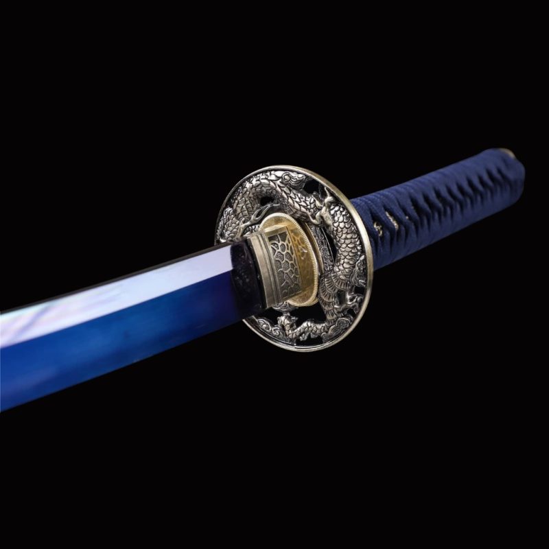 Katana van de Drakenkoning Blu T10-staal (Geslepen versie)