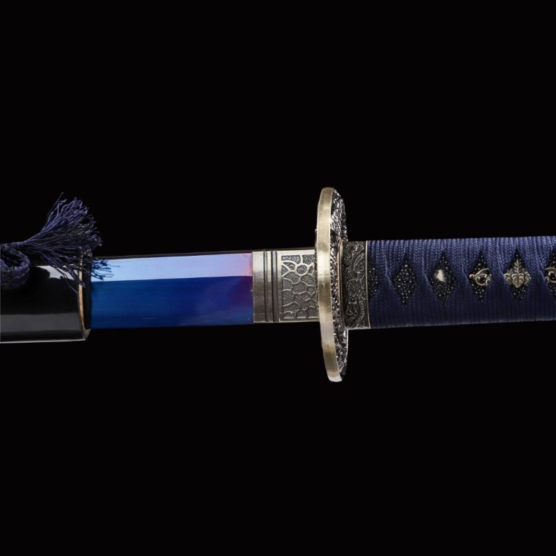 Katana van de Drakenkoning Blu T10-staal (Geslepen versie)