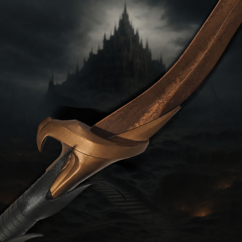 Tweehander ispirato alla Zanna del Segugio (Bloodhound's Fang), con supporto in legno — weergave 1