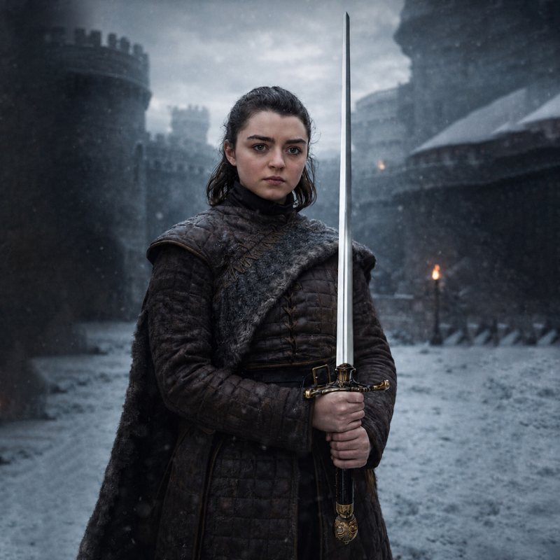 Zwaard geïnspireerd all'Ago van Arya Stark, con supporto Lupo — weergave 3