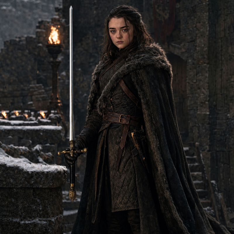 Zwaard geïnspireerd all'Ago van Arya Stark, con supporto Lupo — weergave 4