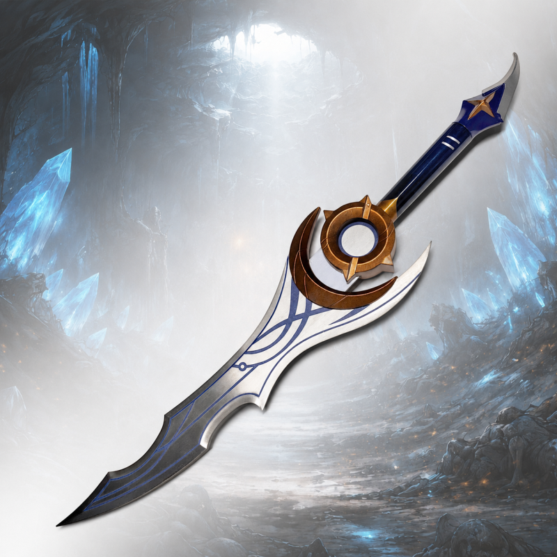Zwaard geïnspireerd op de Lemmet Notturna Moon Shadow Argentata (Solo Leveling) — weergave 3