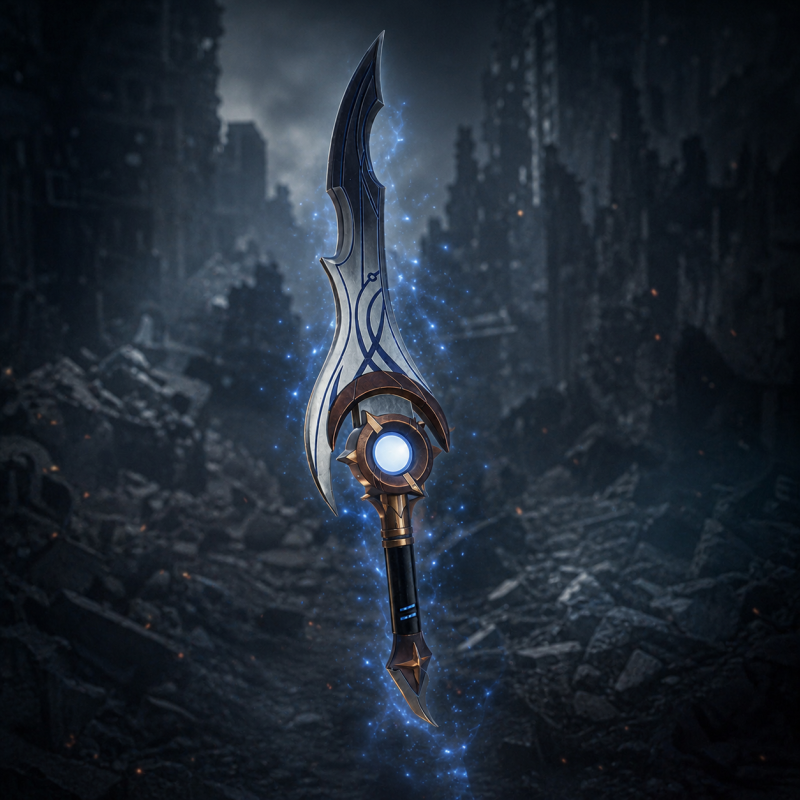 Zwaard geïnspireerd op de Lemmet Notturna Moon Shadow Argentata (Solo Leveling) — weergave 4