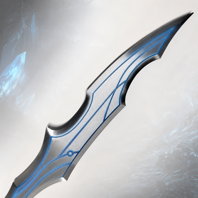 Zwaard geïnspireerd op de Lemmet Notturna Moon Shadow Argentata (Solo Leveling) — weergave 5