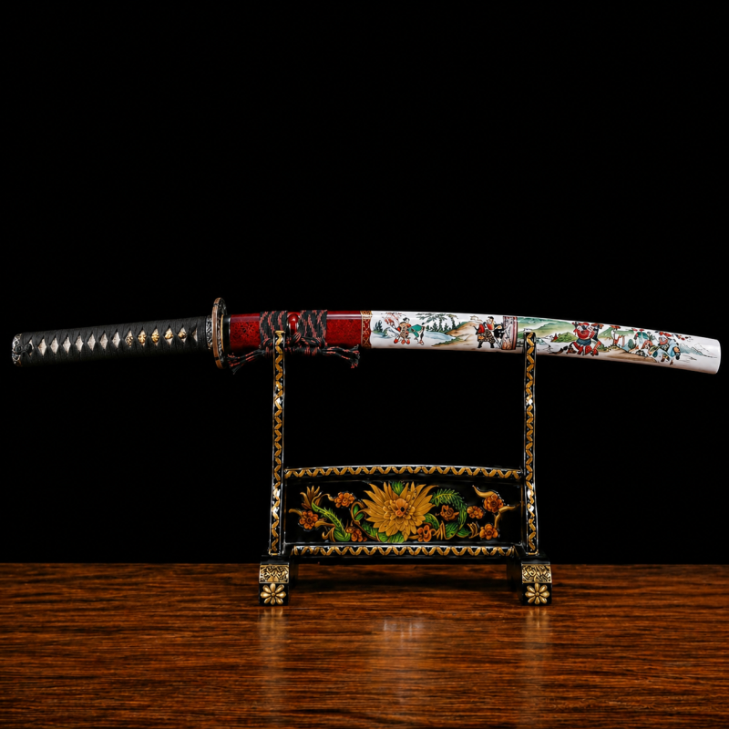 Katana Sango (T10-staal met authentieke hamon e Vera Roggenhuid)