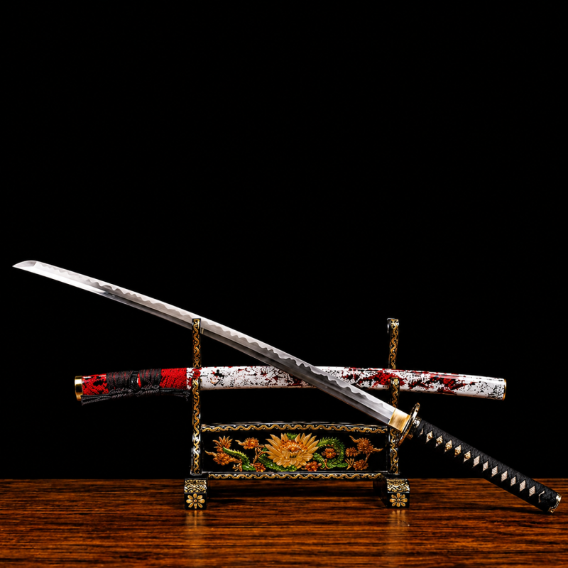 Katana Sango (T10-staal met authentieke hamon e Vera Roggenhuid)