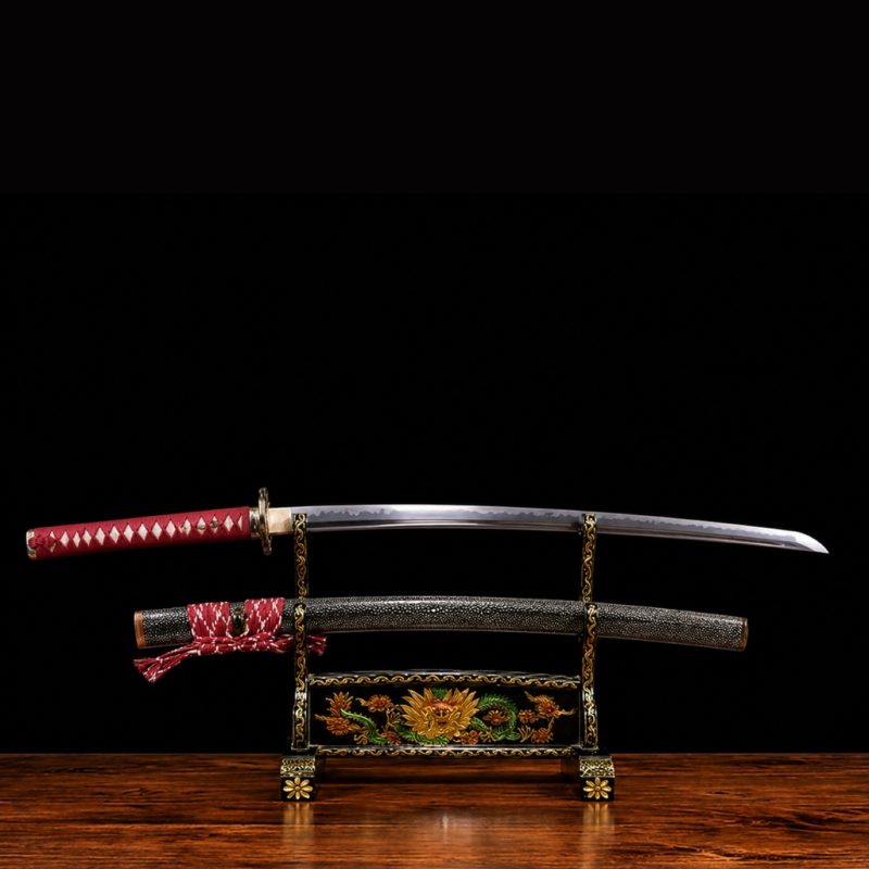 Katana Tachibana (T10-staal met authentieke hamon en roggenhuid)