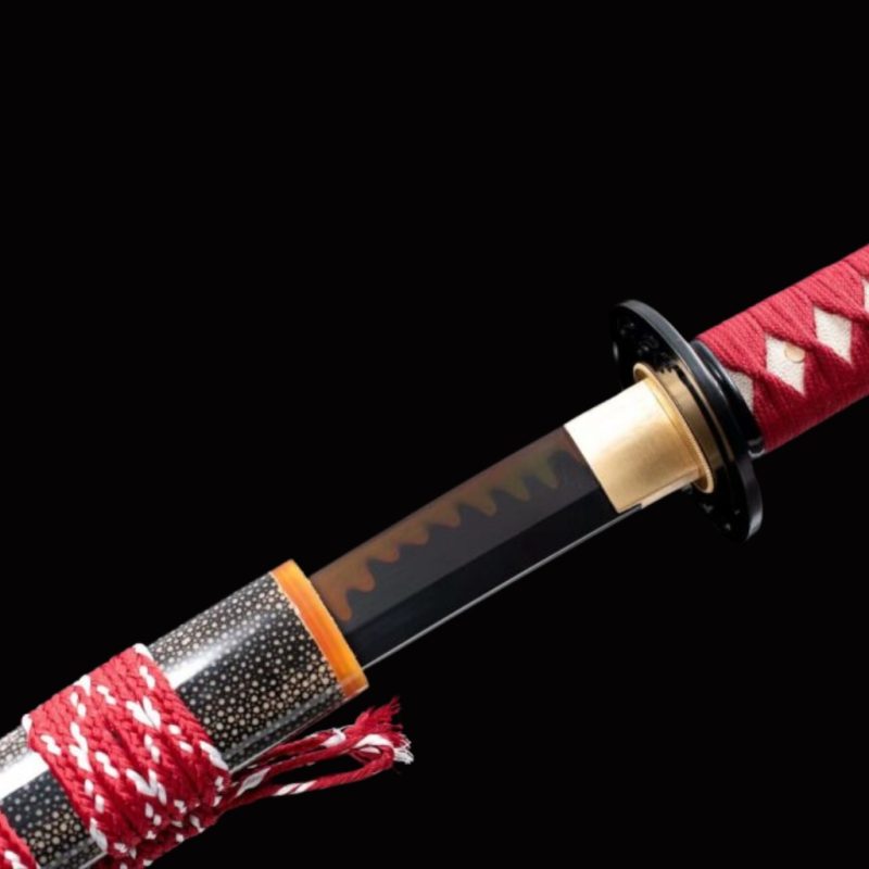 Katana Tachibana (T10-staal met authentieke hamon en roggenhuid)