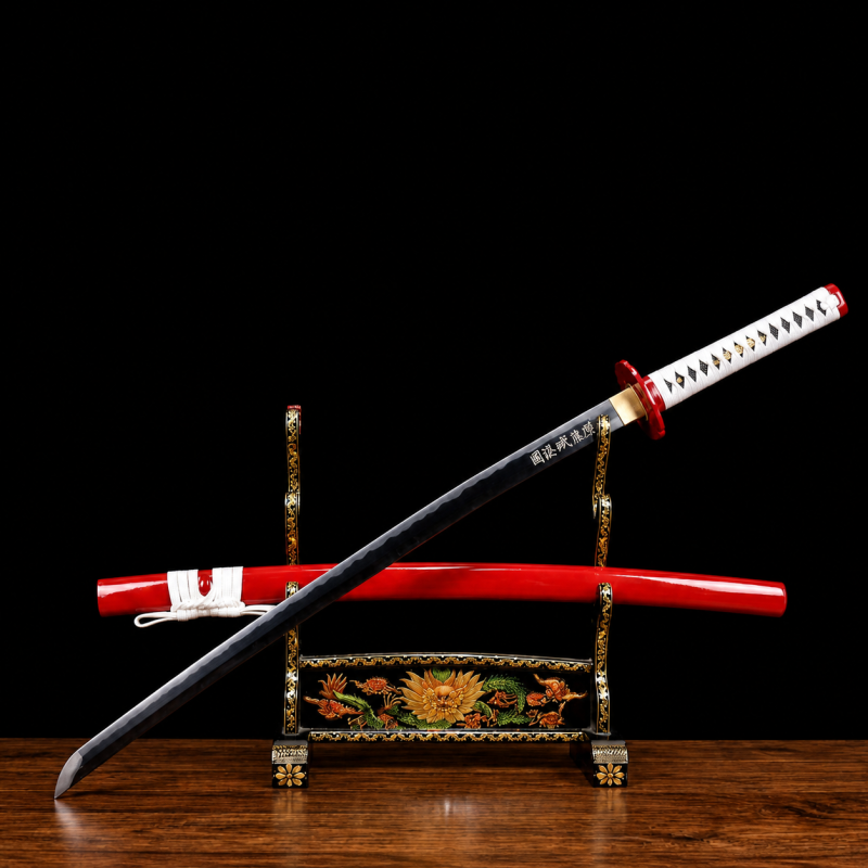 Katana van Giyuu Tomioka: Demon Slayer (Koolstofstaal 1060)