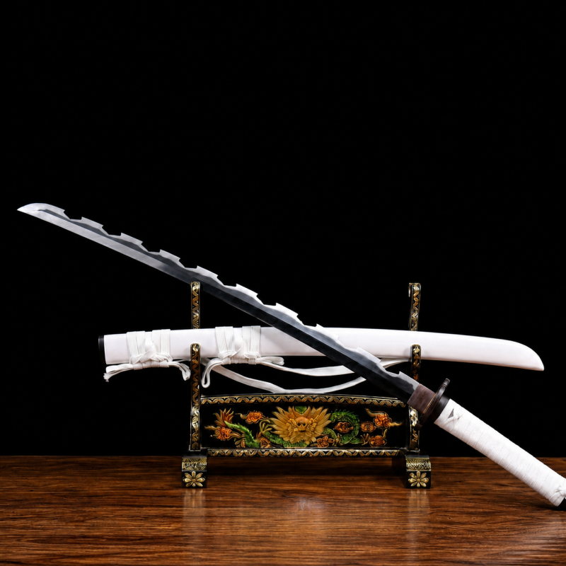 Katana van Inosuke Hashibira: Demon Slayer (Koolstofstaal 1060)