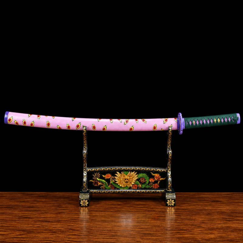 Katana van Kokushibo (Michikatsu Tsugikuni): Demon Slayer (Koolstofstaal 1060)
