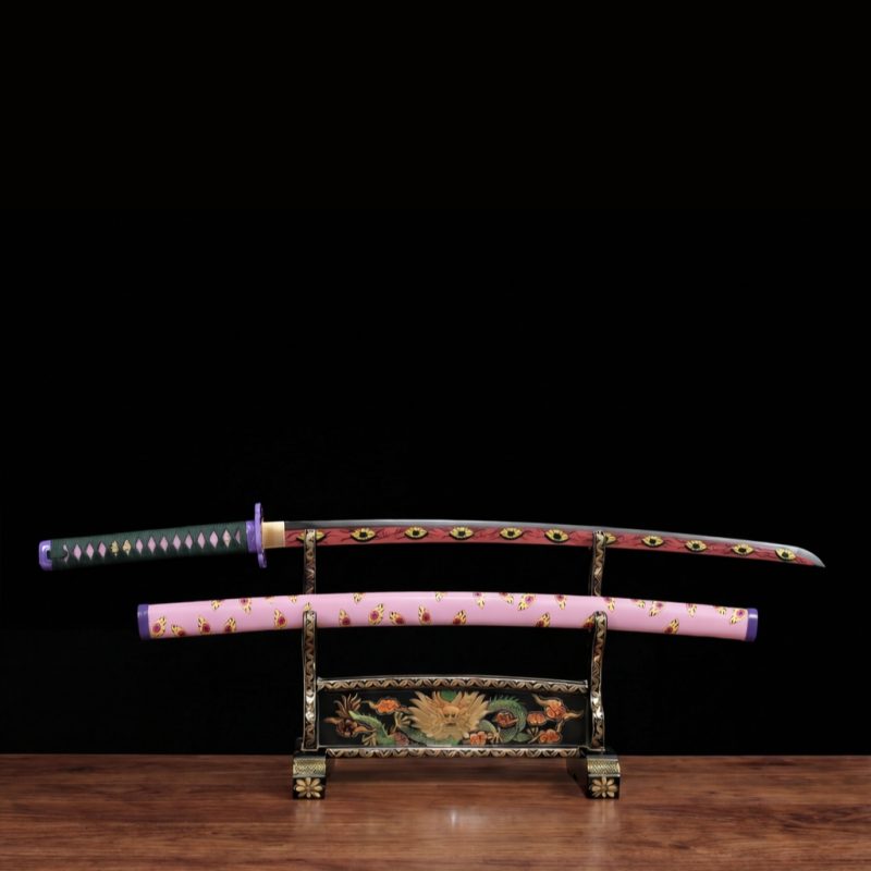 Katana van Kokushibo (Michikatsu Tsugikuni): Demon Slayer (Koolstofstaal 1060)