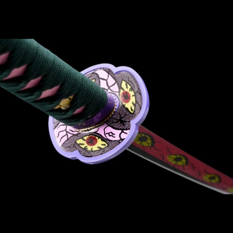 Katana van Kokushibo (Michikatsu Tsugikuni): Demon Slayer (Koolstofstaal 1060)