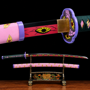 Katana van Kokushibo (Michikatsu Tsugikuni): Demon Slayer (Koolstofstaal 1060)