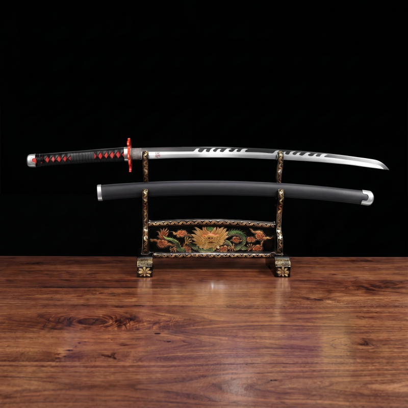 Katana van Tanjiro Kamado V2: Demon Slayer (Koolstofstaal 1060)