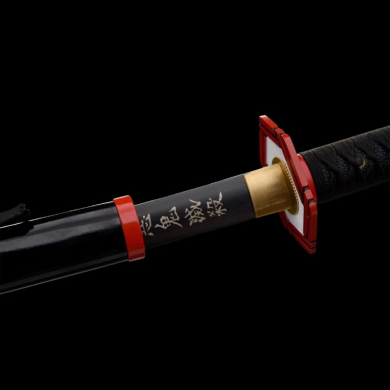Katana Giyuu Noir V2: Demon Slayer (Koolstofstaal 1060)