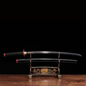 Katana Giyuu Noir V2: Demon Slayer (Koolstofstaal 1060)