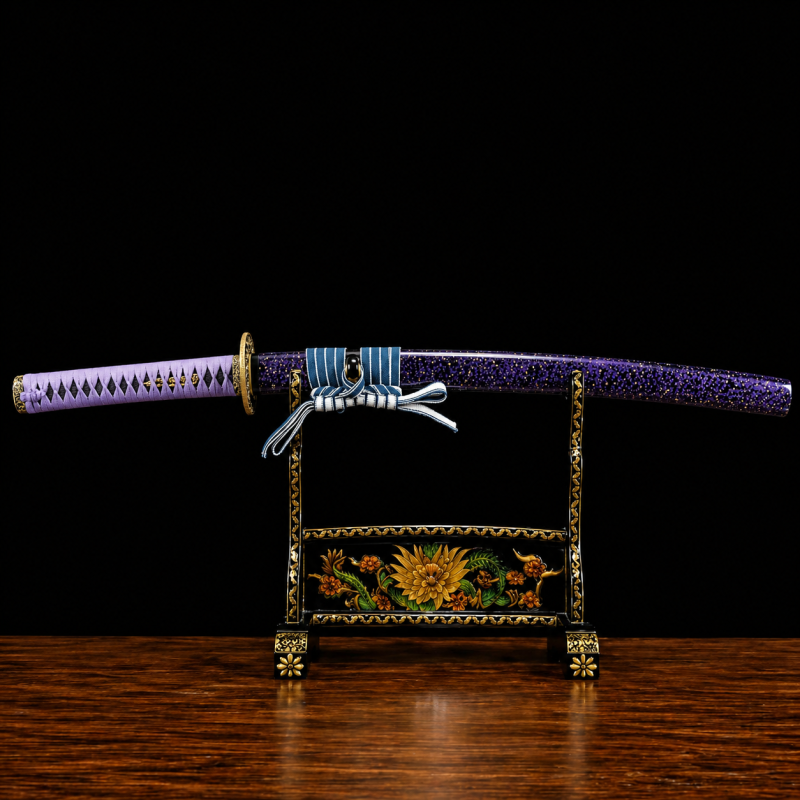 Katana Murasaki (Damaststaal met hamon)