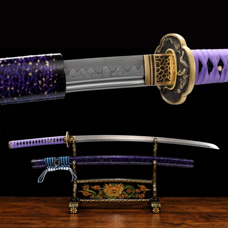 Katana Murasaki (Damaststaal met hamon)