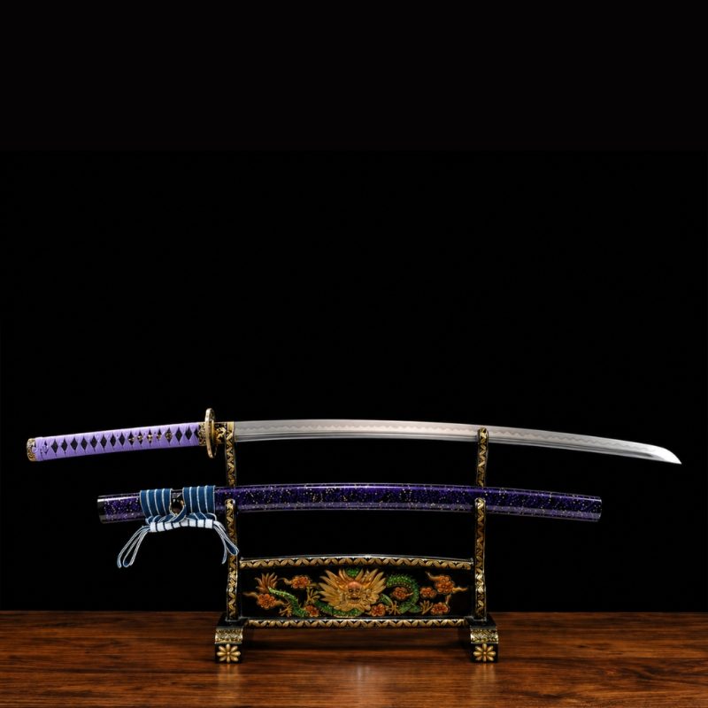 Katana Murasaki (Damaststaal met hamon)