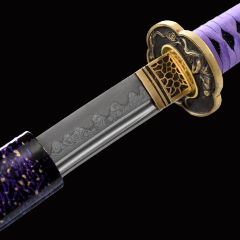 Katana Murasaki (Damaststaal met hamon)