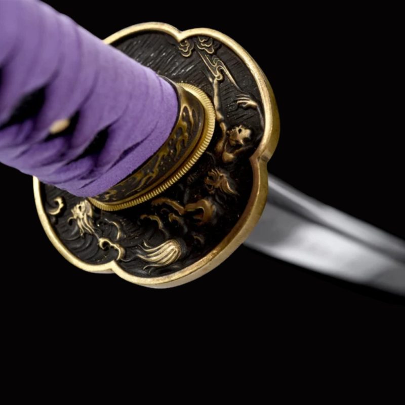 Katana Murasaki (Damaststaal met hamon)