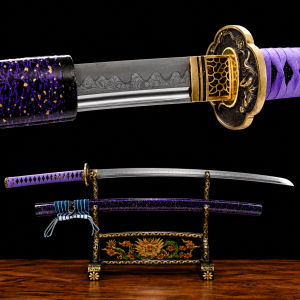 Katana Murasaki (Damaststaal met hamon)