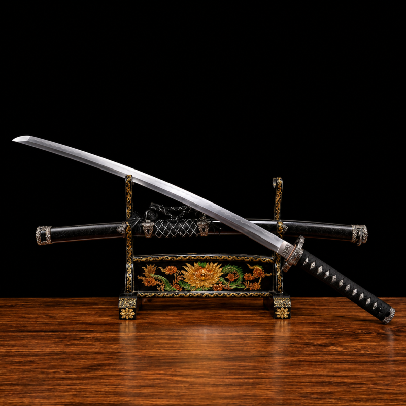 Katana Raikiri (Damaststaal met authentieke hamon)