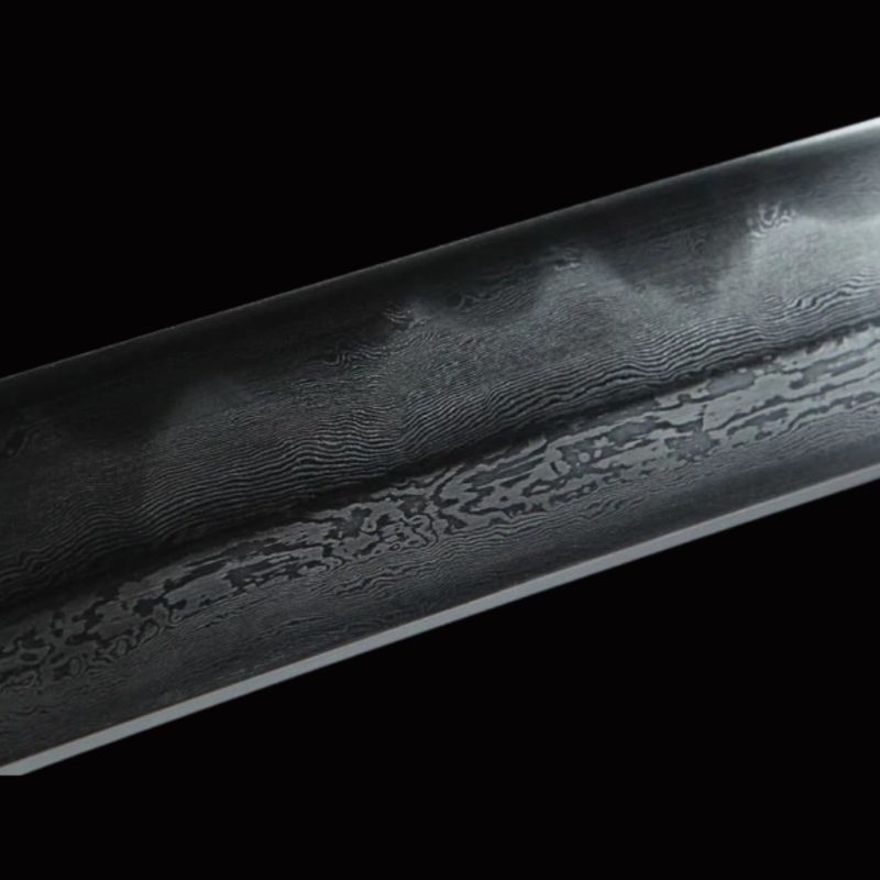 Katana Raikiri (Damaststaal met authentieke hamon)