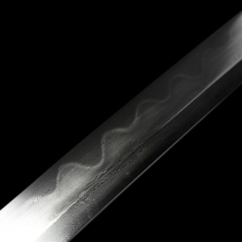 Katana Kihaku (Damaststaal met authentieke hamon en roggenhuid)