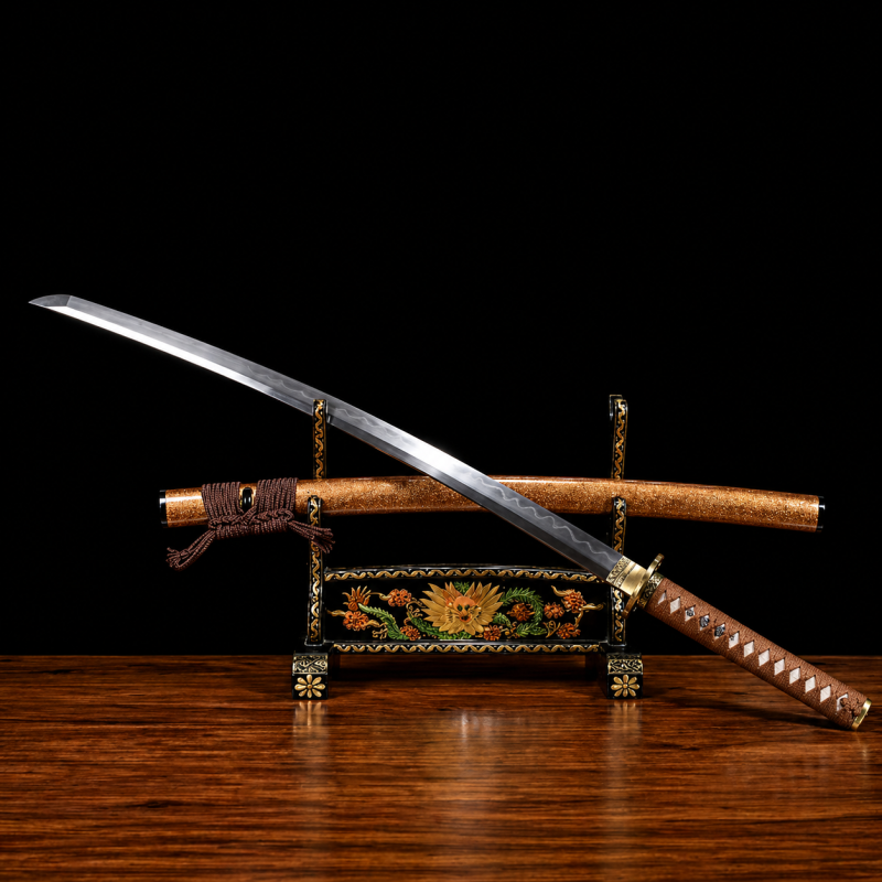 Katana Kihaku (Damaststaal met authentieke hamon en roggenhuid)