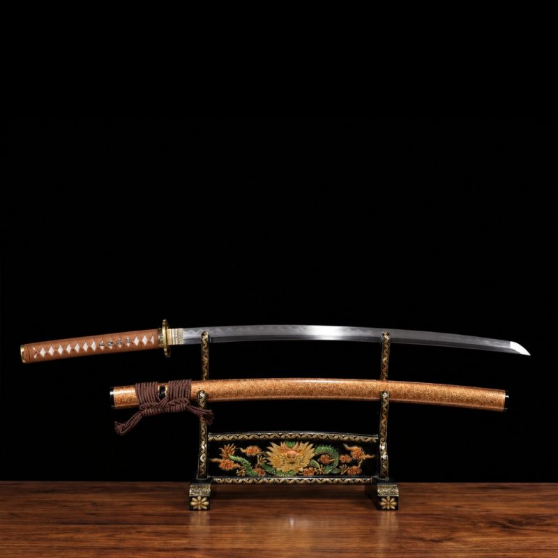 Katana Kihaku (Damaststaal met authentieke hamon en roggenhuid)