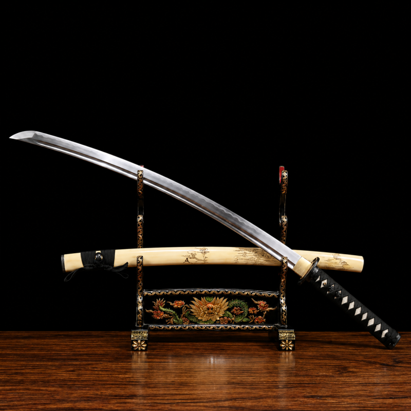 Katana Tsubaki (Damaststaal con Vera Roggenhuid)
