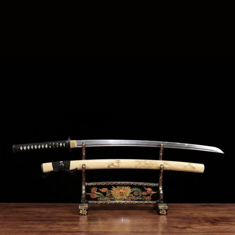 Katana Tsubaki (Damaststaal con Vera Roggenhuid)