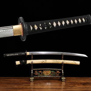 Katana Tsubaki (Damaststaal con Vera Roggenhuid)
