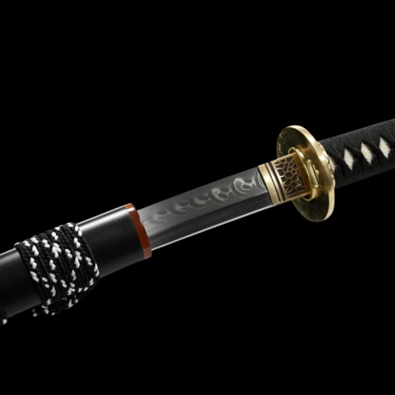 Katana Senka (T10-staal met authentieke hamon en roggenhuid)