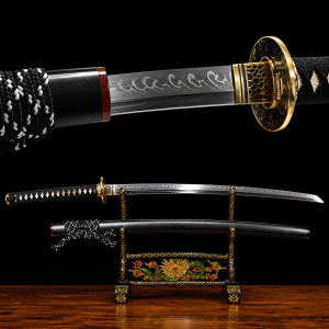Katana Senka (T10-staal met authentieke hamon en roggenhuid)