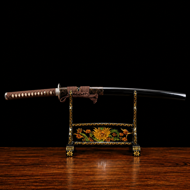 Katana Amaterasu (T10-staal met authentieke hamon en roggenhuid)