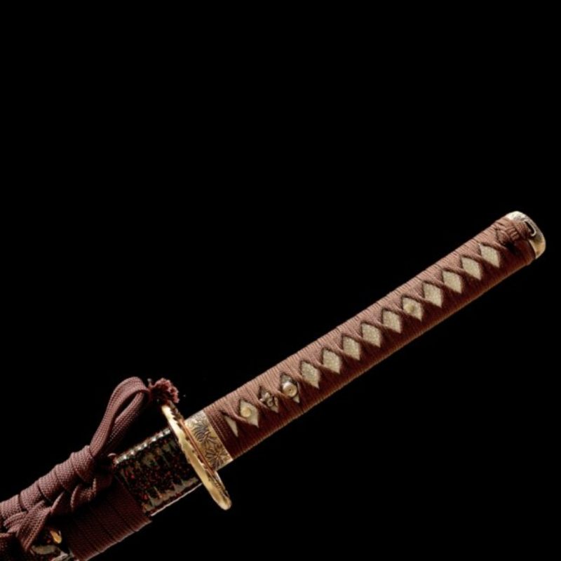 Katana Amaterasu (T10-staal met authentieke hamon en roggenhuid)