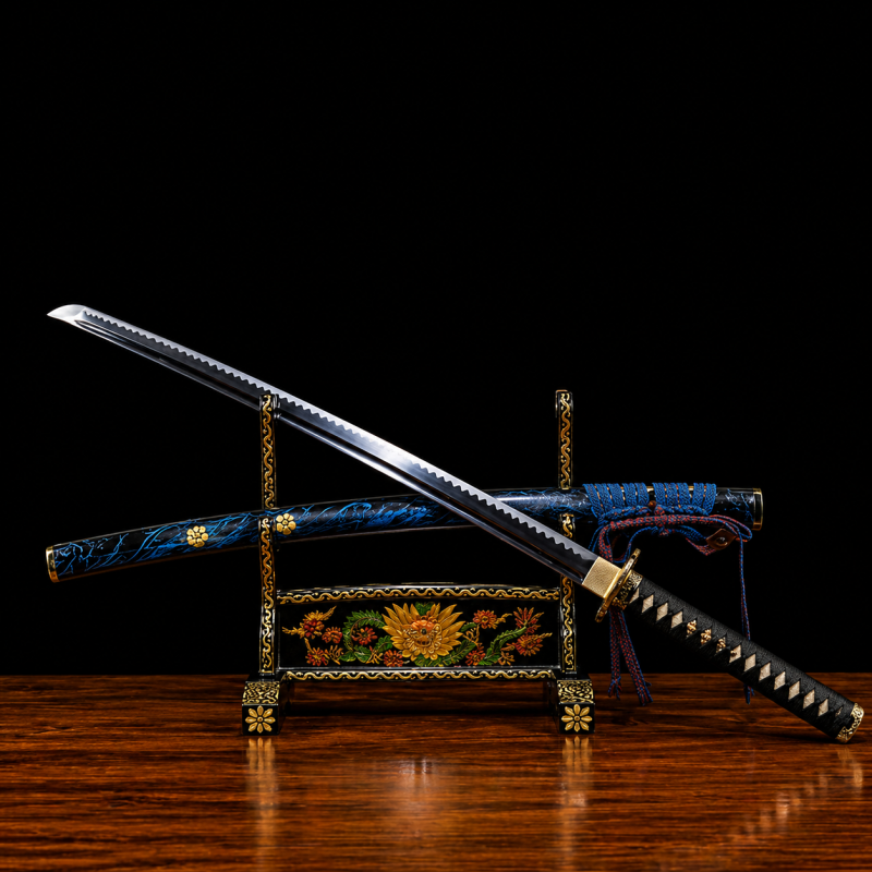 Katana Akane (T10-staal met authentieke hamon en roggenhuid)