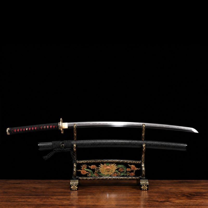 Katana Mikazuki (Acciaio T8 met hamon Gunome Autentico e Roggenhuid)