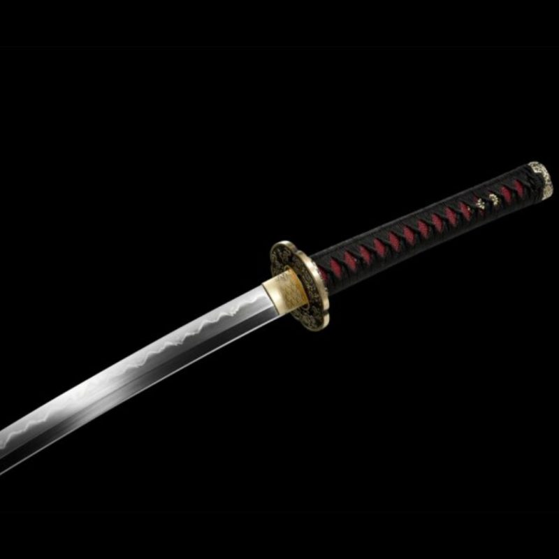 Katana Mikazuki (Acciaio T8 met hamon Gunome Autentico e Roggenhuid)