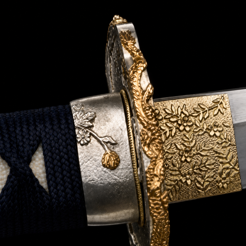 Tanto Isumi (T10-staal con Tsuba Placcata Oro)