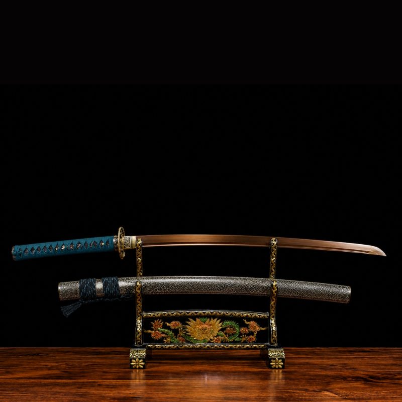 Katana tradizionale in Damaststaal Dorato
